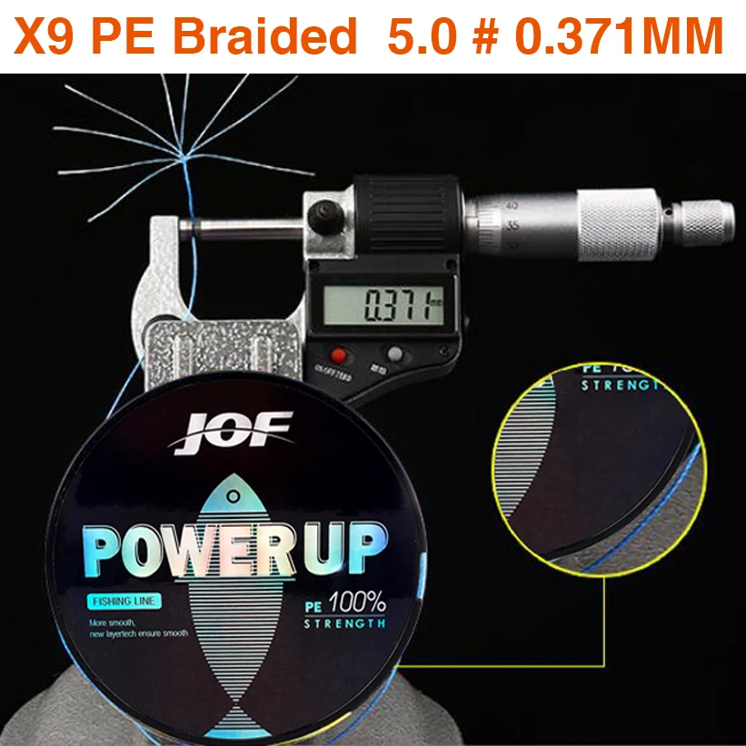 JOF SuperPower 150m 9 Strand 20LB-100LB PE плетеная леска прочная