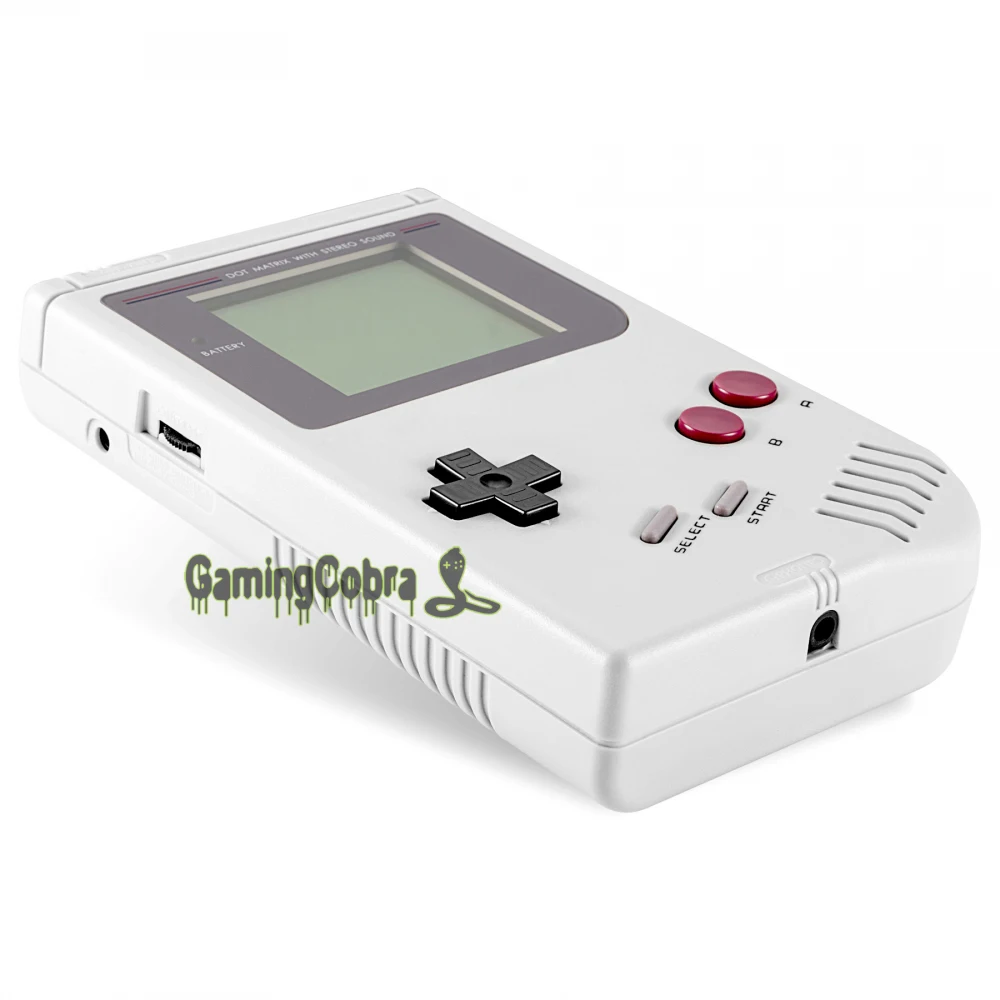 White Solid Full Housing Shell Buttons with Screen Len for Gameboy DMG-01 - GBF004