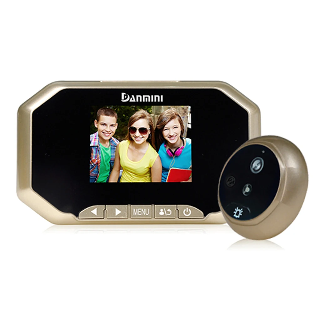 

Daminin HD Color Screen Digital Doorbell Peephole Viewer 1.3MP Camera Video Record Night Vision 160 Degree Lens