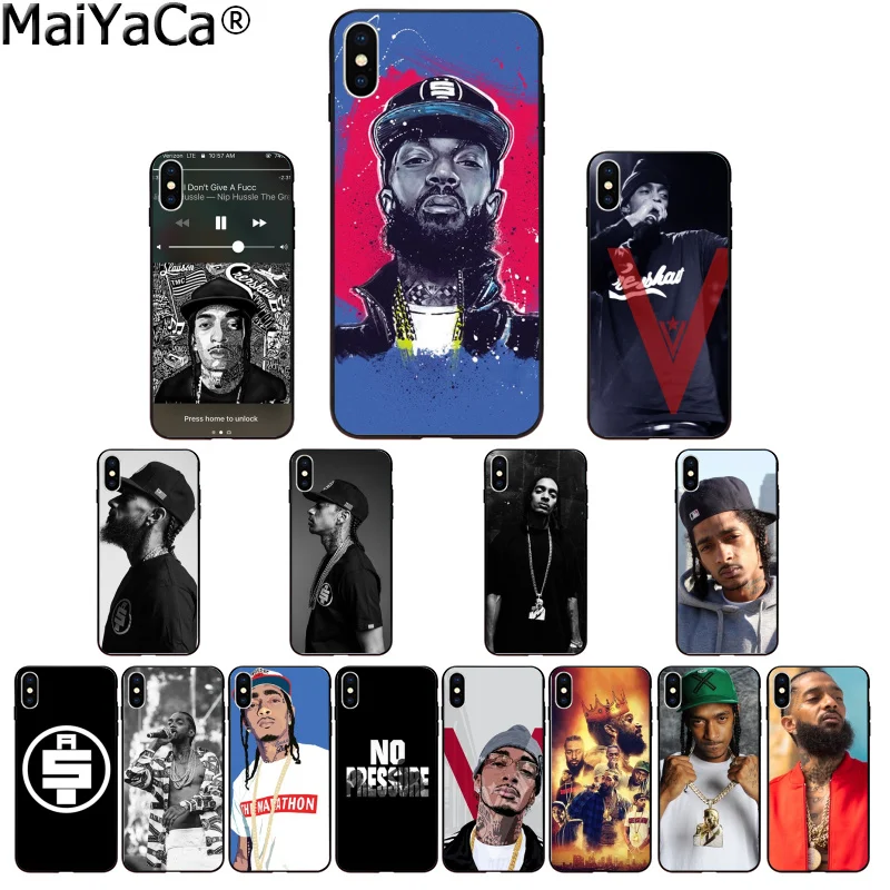 

MaiYaCa Rapper Nipsey Hussle R.I.P. DIY Luxury High-end Protector Case for iPhone X XS MAX 6 6s 7 7plus 8 8Plus 5 5S SE XR