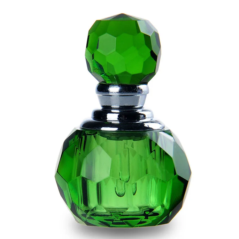 Round Shape Mini Perfume Bottle Green Luxury Refillable Perfume Glass