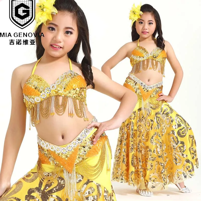 

S828A# Kids Girls Belly Dance Costume (Top,Belt,Skirt) 8 Colors