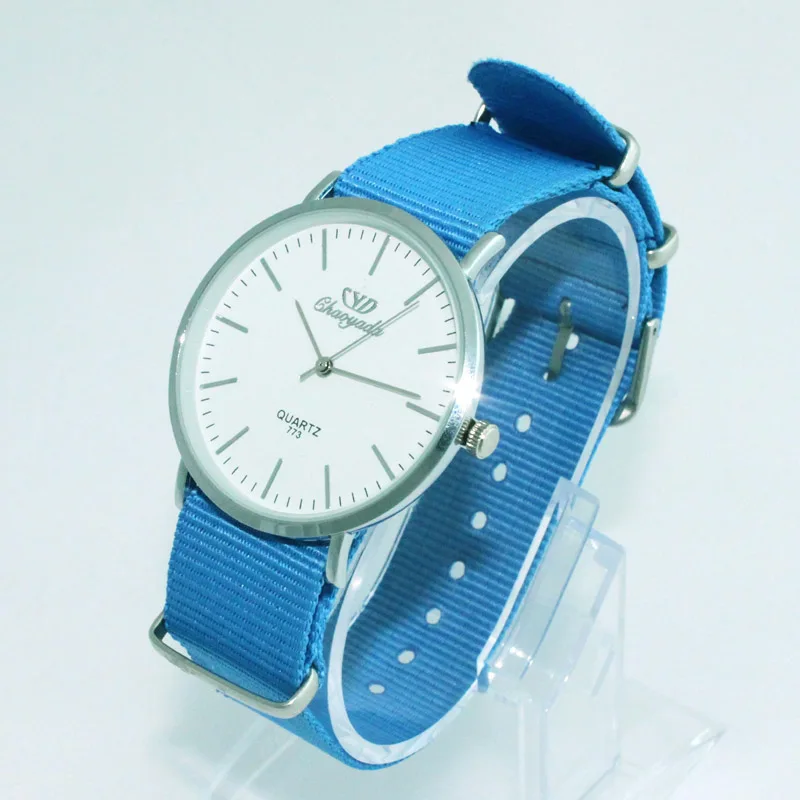 Высококачественные мужские часы для мальчиков женские часы 20 мм нейлоновые часы тканевый Ремешок Модные кварцевые наручные часы U46F1 - Цвет: Blue