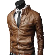 Herbst Winter Herren Jacke PU Zipper Dünne Schneiden Mantel Lederjacken Plus Größe AMC0001