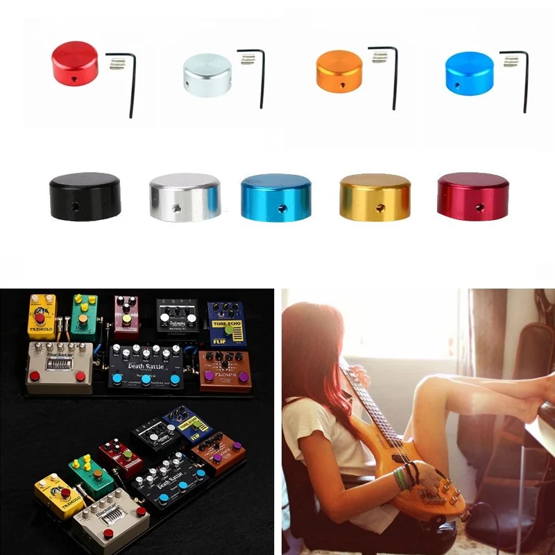 

8 pcs Guitar Effect Pedal Guitar Foot Nail Cap Effect Pedal Pad Cover Aluminum Tools Parts Foot Switch Toppers Knob Accessories