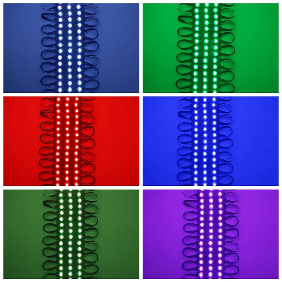 RGB 5050 SMD LED Module Injection Light DC12V 3LED Waterproof Advertising Sign Store Front Lighting Module Strip Light 20-100PCS (3)