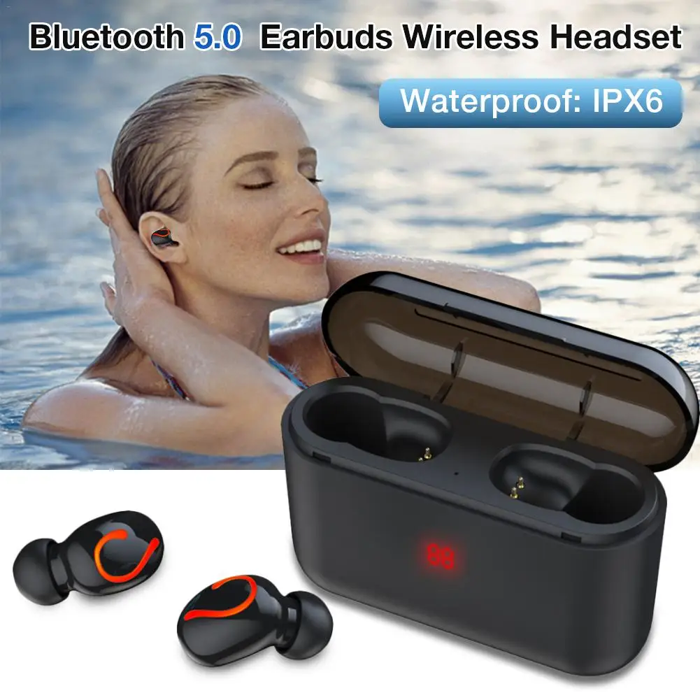 Q32 наушники вкладыши TWS Bluetooth 5 0 Hi Fi 8D объемный звук цифровой дисплей гарнитура IPX6