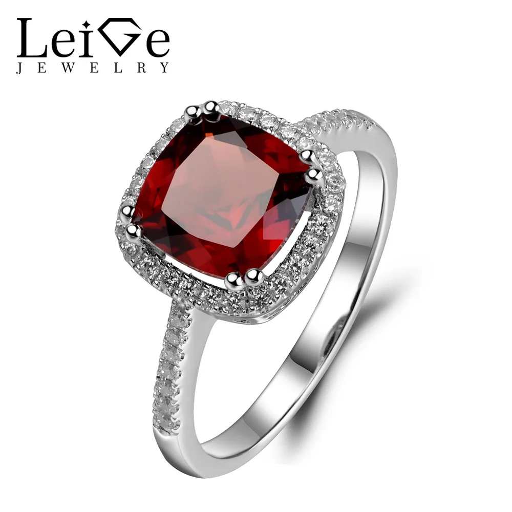 Украшения leige из стерлингового серебра 925 гранат кольцо натуральный рубин обручальные кольца для женщин Подушка Подарок на годовщину Украшения leige из стерлингового серебра 925 гранат кольцо натуральный рубин обручальные кольца для женщин Подушка Подарок на годовщину