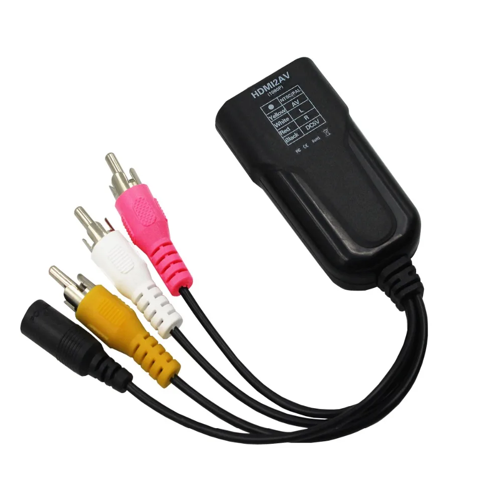  WIISTAR 1080 P HD HDMI a AV Adapter Audio e Radio Convertitore con DC 5 V di Alimentazione compatib