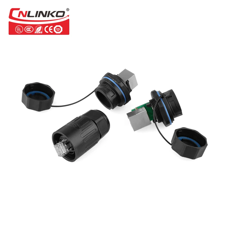 Панельный соединитель CNLINKO YT с двойным портом серия RJ45 ethernet IP67