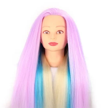

CAMMITEVER Rainbow Hair Mannequin Heads Practice Doll Manikin Head Multi-color Hair Styling Mannequins