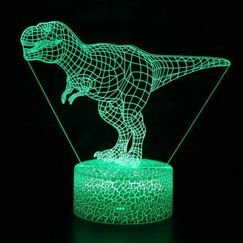 Tyrannosaurus Rex Usb Светодиодная лампа Новинка Luminaria Led Usb 3d свет Powerbank 3d лампа детская комната светодиодный 3d-ночник - Испускаемый цвет: 7 color change