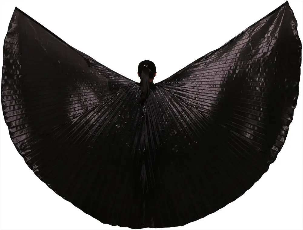 1 шт. женский танец живота Isis Крылья для восточных танцев аксессуары для египетских индийских танцев Isis крылья для выступлений крыло без палки - Цвет: Black