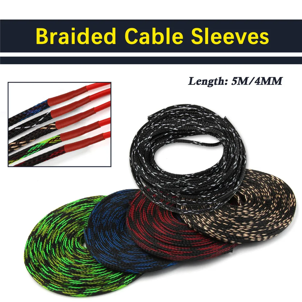 5M Single Size 4mm PET Insulation Expandable 150 Braided Cable