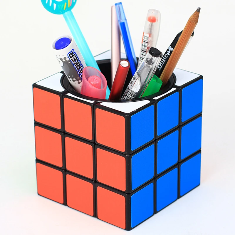 

3x3x3 Magic Cube Pen Holder Case Piggy Bank Puzzle Rubike Cubes Office Decoration Gifts Toys for Kids Children Adults 9.5CM