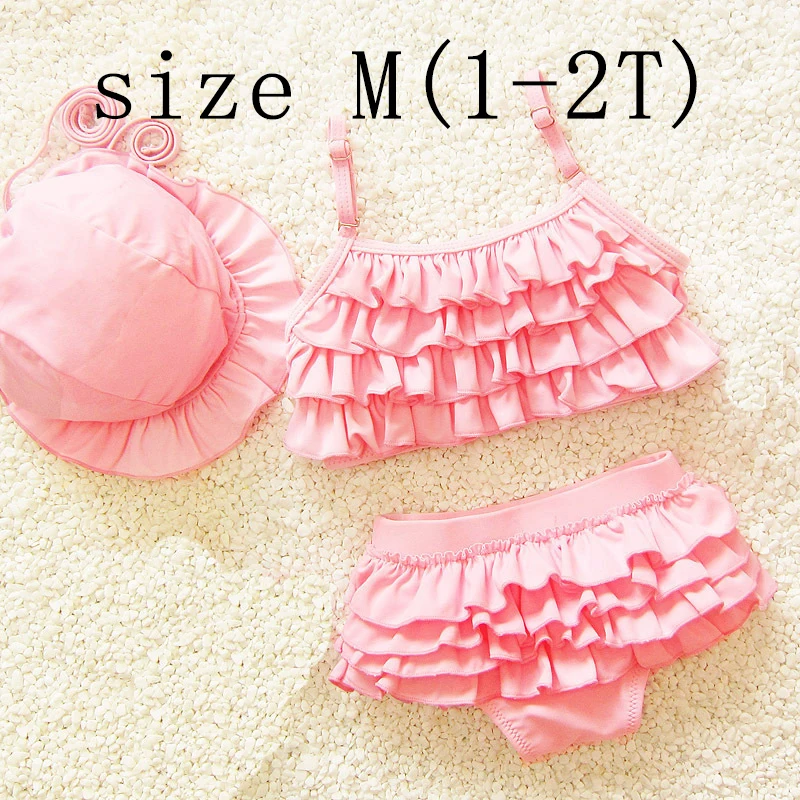 Детская одежда для купания комплект из 3 предметов, бикини для девочек г., летний купальный костюм для девочек пляжная одежда для купания купальная Одежда для девочек - Цвет: pink M