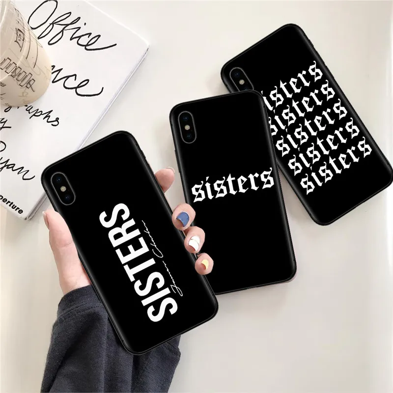 

GYKZ Sisters James Charles Case Cover For iPhone XR XS MAX X 7 8 6 6s Plus Simple Letter Black Silicone Soft Phone Coque Fundas