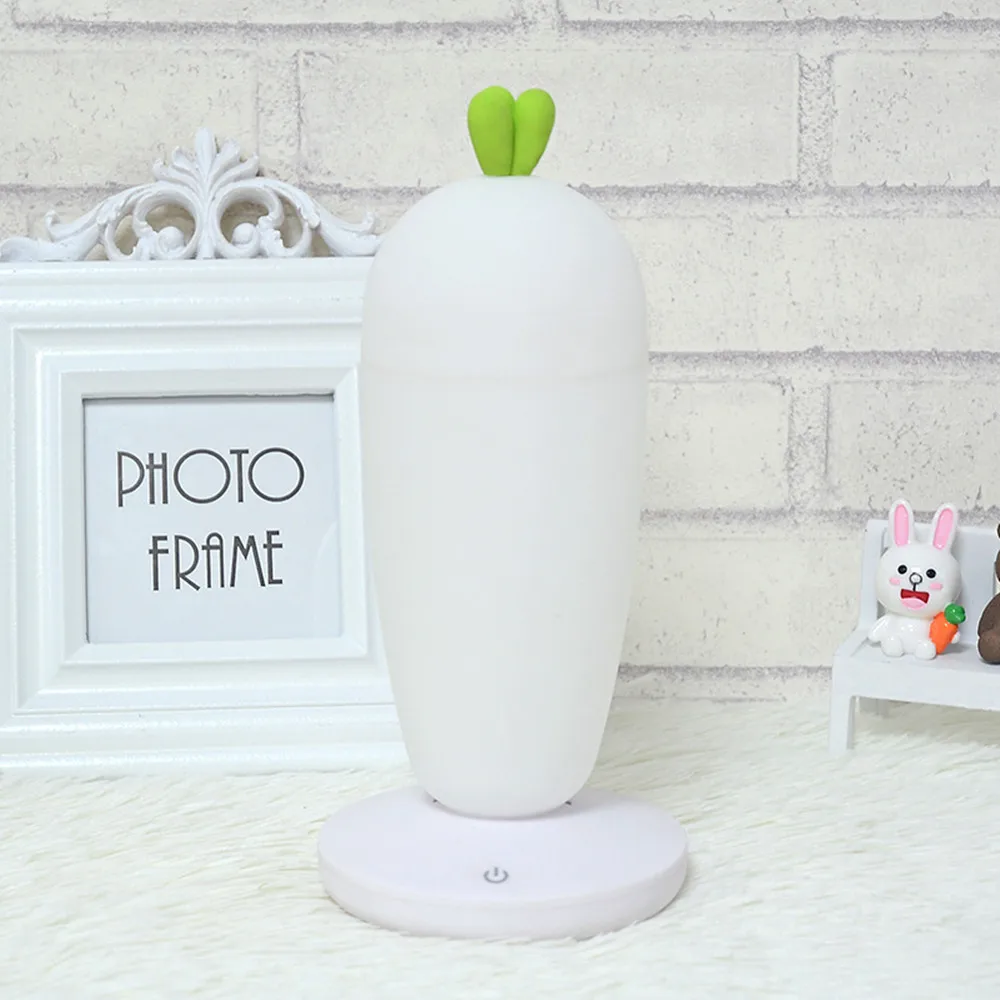SuperNight Creative Radish LED Table Lamp Dimmable USB Rechargeable Silicone Bedroom Bedside Night Light for Children Kids Baby (5)