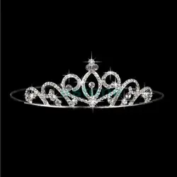 1 шт. Потрясающие Свадебные Принцесса Кристалл Пром волос Тиара Корона завеса повязка