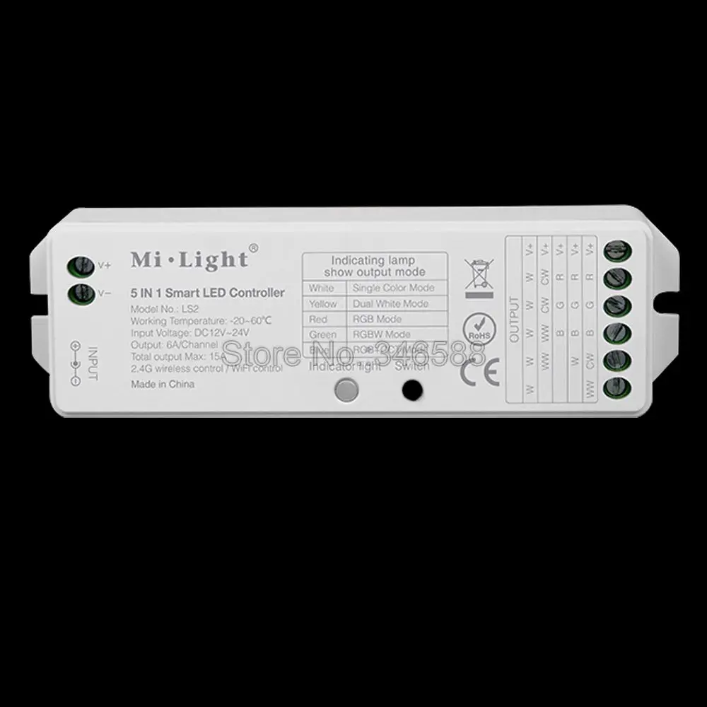 Mi. Светильник LS2 DC12V 24V 15A 5 в 1 Smart 2,4G беспроводной светодиодный контроллер для одноцветных, CCT, RGB, RGBW, RGB+ CCT светодиодных лент