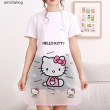 Женский кухонный милый водонепроницаемый фартук hello kitty, фартук для приготовления пищи, фартук-жилет, протектор yey-Y9