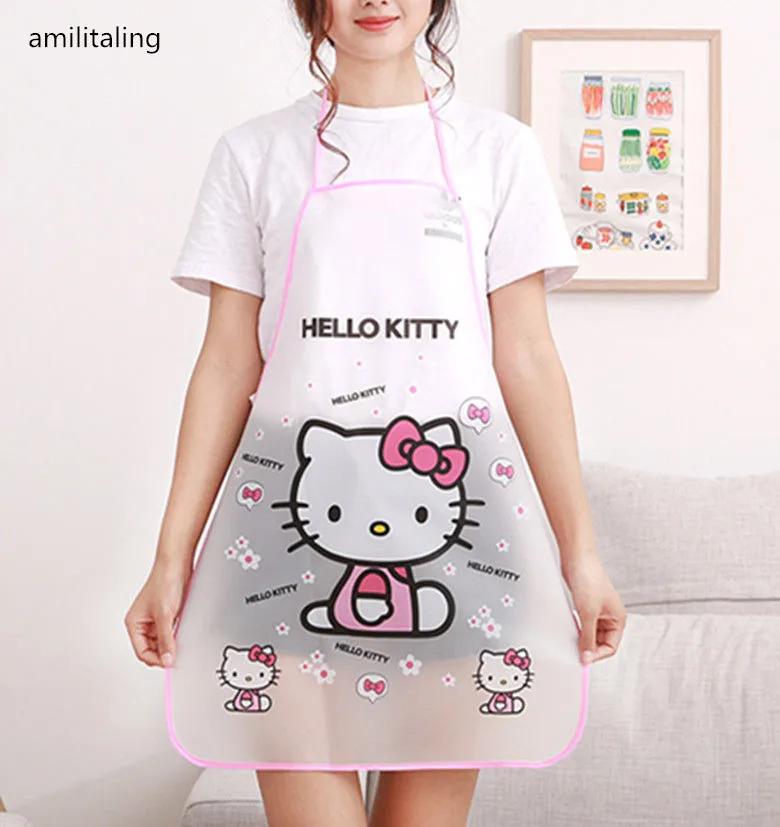 Новинка Женский кухонный милый водонепроницаемый фартук Hello Kitty защитный жилет