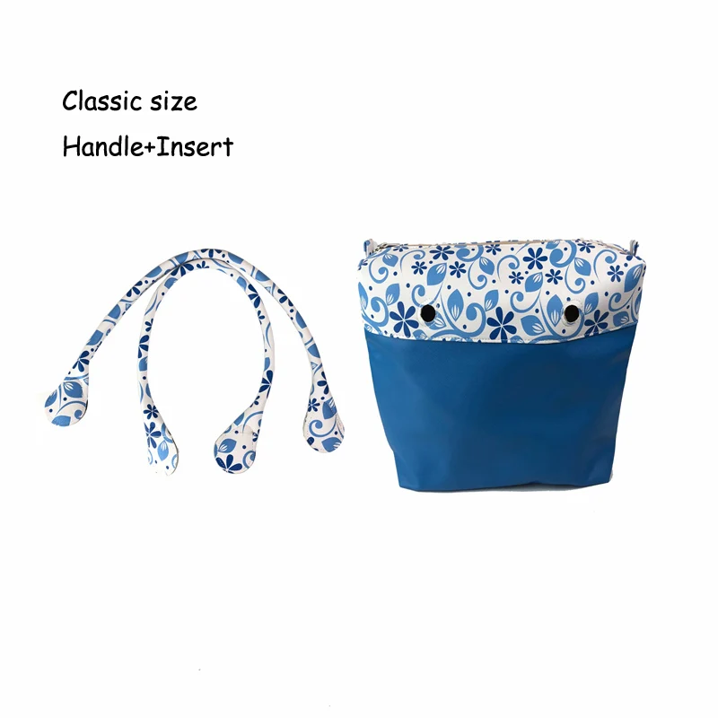 Canvas Floral Insert Inner Pocket Plus Handle  for Classic Mini Obag O Bag Women Handbag best wristlet wallet