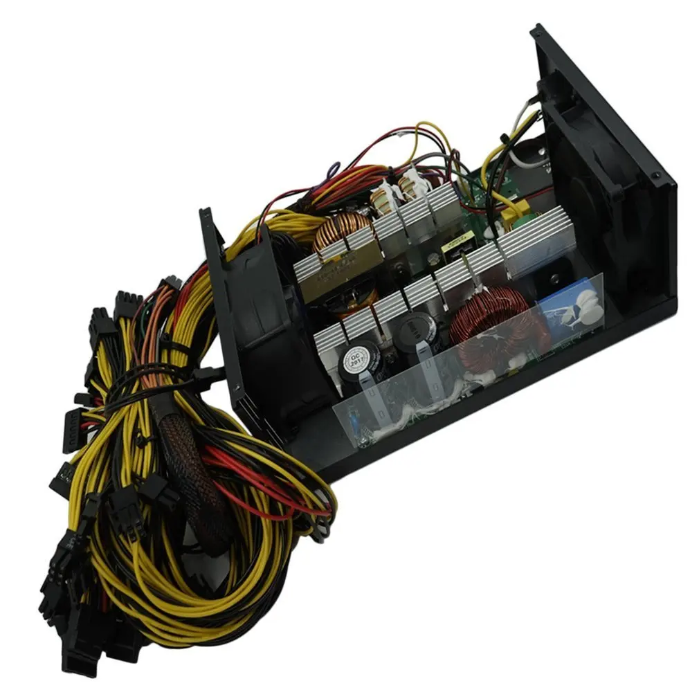 

2400W Mining Power Supply Support 10 Pieces Graphics Card Miner Power For Multi-Way Ethereum Mining Machine Portable GPU Miner