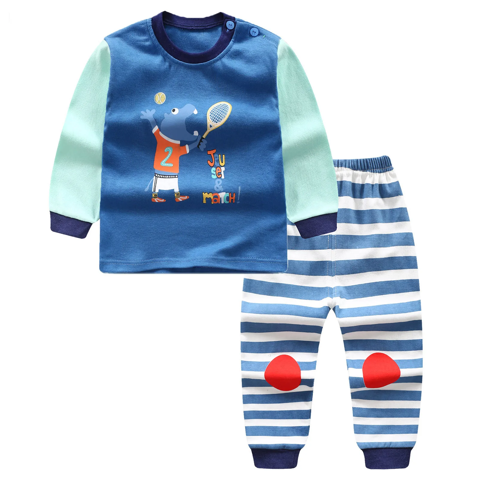 2 шт./компл. для маленьких мальчиков комплект одежды пижама с длинным рукавом для девочек+ Штаны одежда с рисунком, костюмы - Цвет: A24