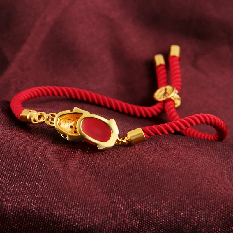 Чудесный аллювиальный Золотой роскошный бренд Pixiu кулон в виде животного браслет женские веревочные браслеты Роскошные Ювелирные изделия Подарки для любовницы