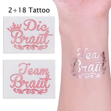 20 pçs rosa equipe noiva tatuagem temporária despedida de solteira festa de noiva tribo flash tatuagens presente da dama de honra galinha festa de casamento decoração