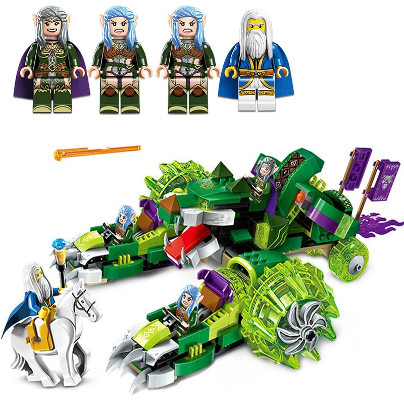 392Pcs War Castle Knights Sirius Chariot 4 Figures Ultra Stealth Raider Model 3D Construction Toys For Boys Legoings
