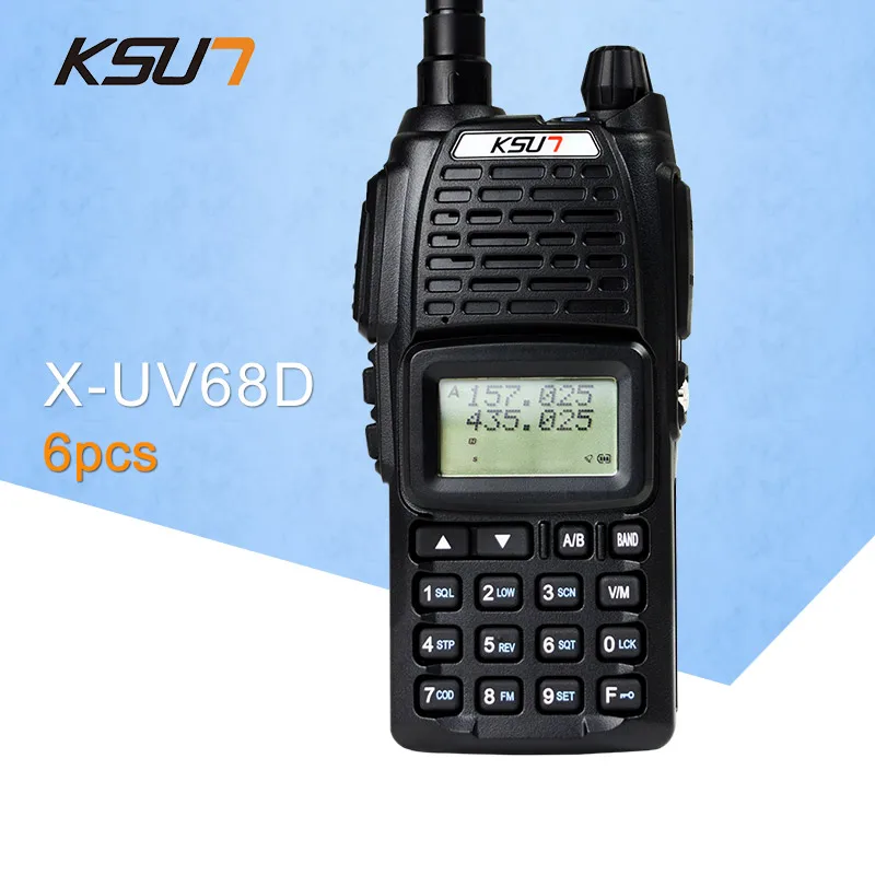 (6 шт.) KSUN UV68D Ham двухсторонняя рация двухдиапазонный приемопередатчик UHF/VHFDouble