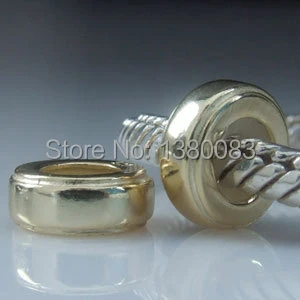 European Sterling Silver Gold Plated Stopper with Charm Bead Jewelry fit Pandora Chamilia Style DIY Bracelets&Necklaces|silver jewelry from thailand|silver peep toe heelsilver picture frames - AliExpress