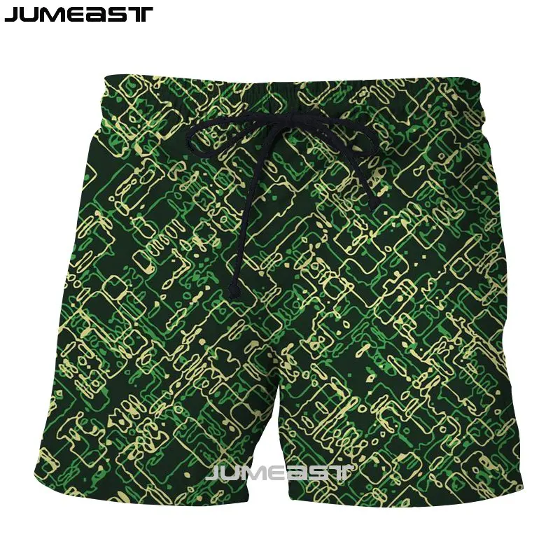 Jumeast бренд для мужчин/для женщин 3D печатных камуфляж шорты для купания летние новые быстросохнущая пляжные повседневное пот