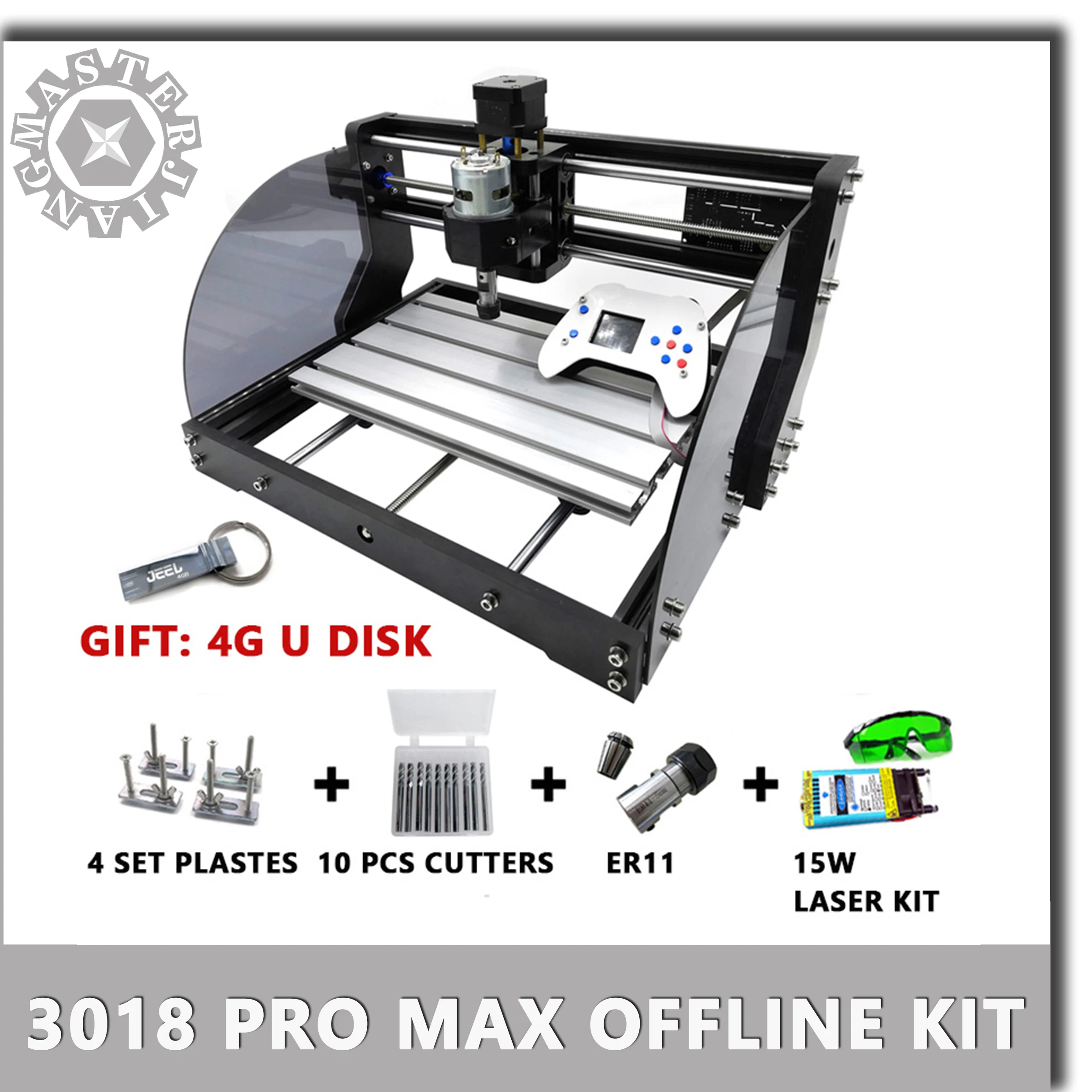 

CNC 3018 Pro Max Laser Engraver GRBL DIY 3Axis pcb milling laser engraving machine Wood Router upgrade 3018pro with offline.