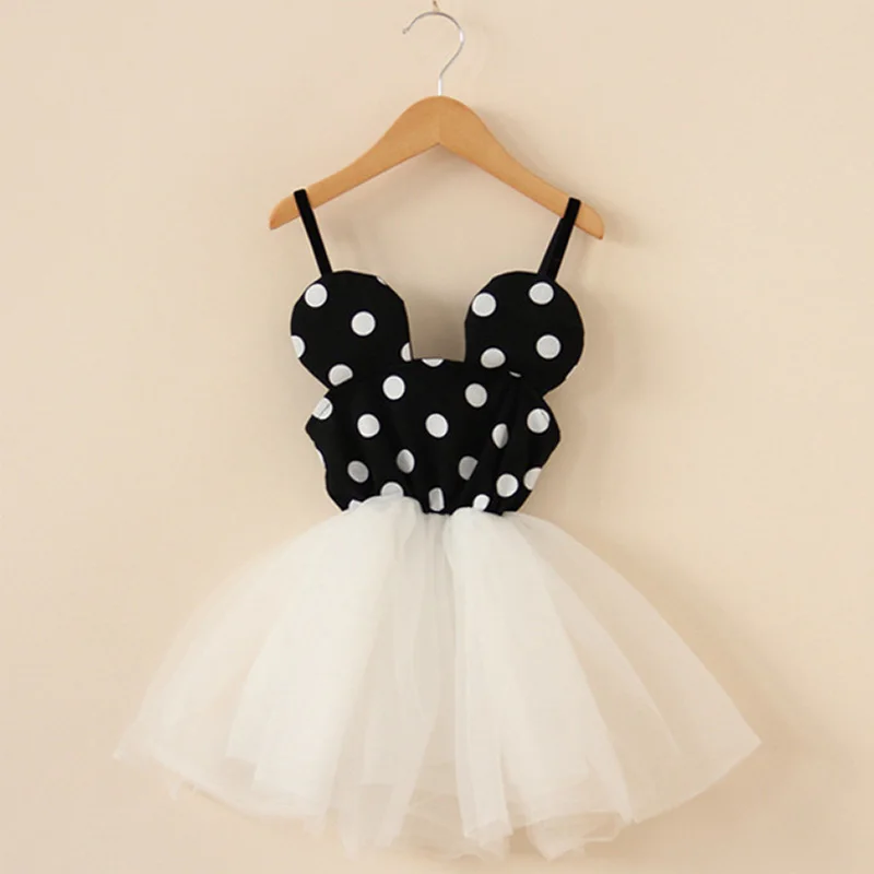 Одежда для девочек платье с бретельками и рисунком в горошек летняя детская одежда для малышей качественная одежда для детей от 2 до 6 лет г., лидер продаж