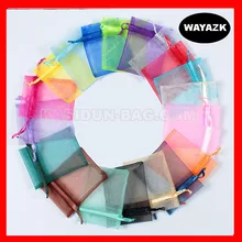 500 шт/лот) 4 размера оптом качество органза шнурок подарок Свадебная сумка для конфет