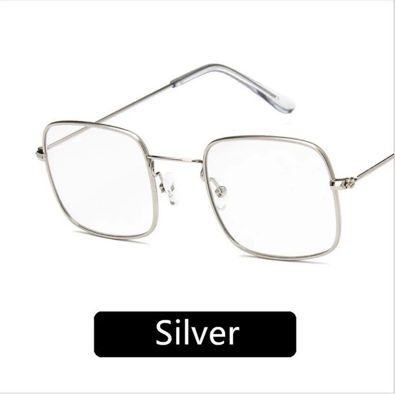 Винтажные Женские квадратные очки, ретро сплав, оправы для очков, ультралегкие очки для близорукости, золотые, серебряные, черные очки по рецепту - Цвет оправы: Silver