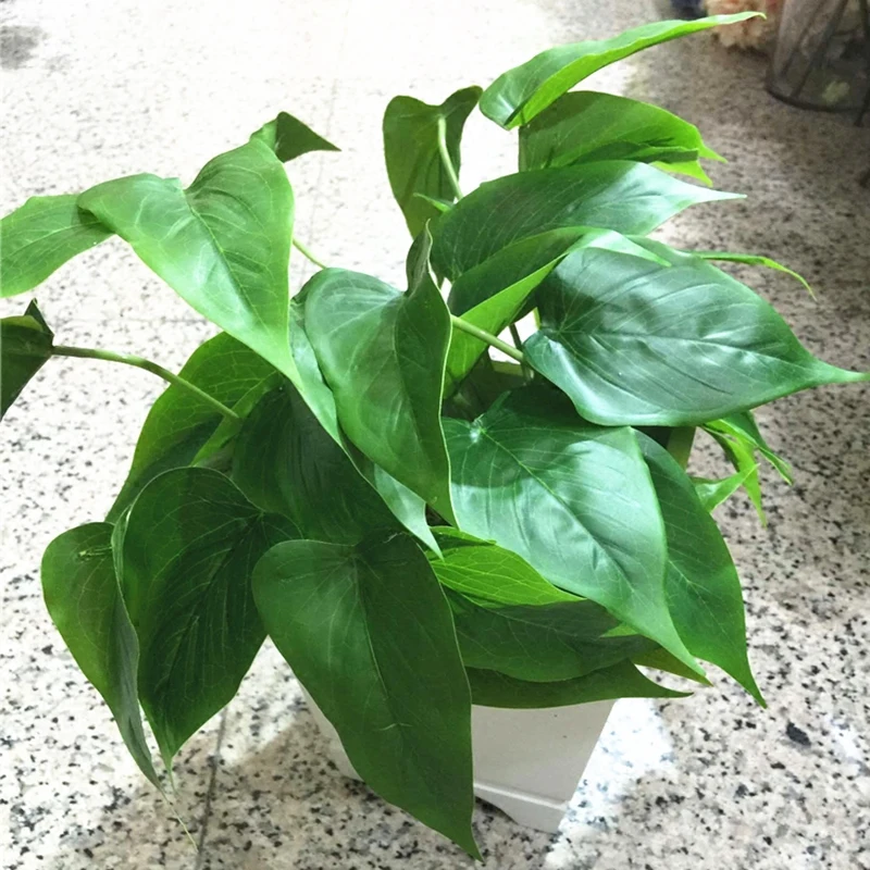 

Artificial Calla Leaves Real Touch Tulip Radish Leaf Outdoor Waterproof Green Plants