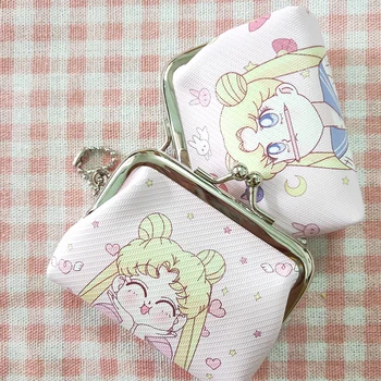 

Women Japanese Cute Sailor Moon Frame Coin Purse Children Girls Mini Wallet PU Leather Portable Wallets Gifts