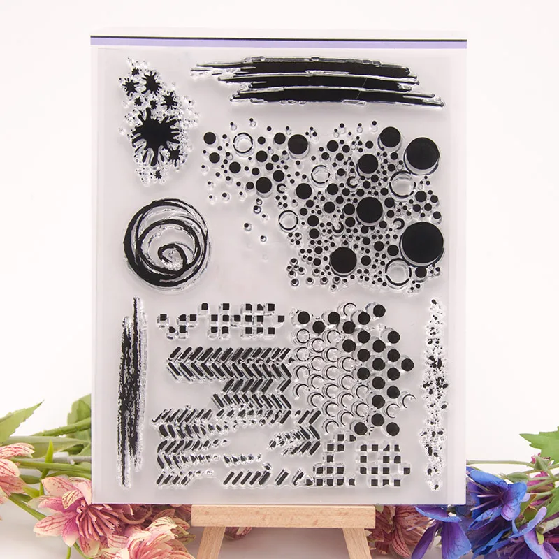 

Background Geometry Dot Wave Transparent Clear Silicone Stamp for Seal DIY Scrapbooking Photo Album Decor Clear Stamp Sheets