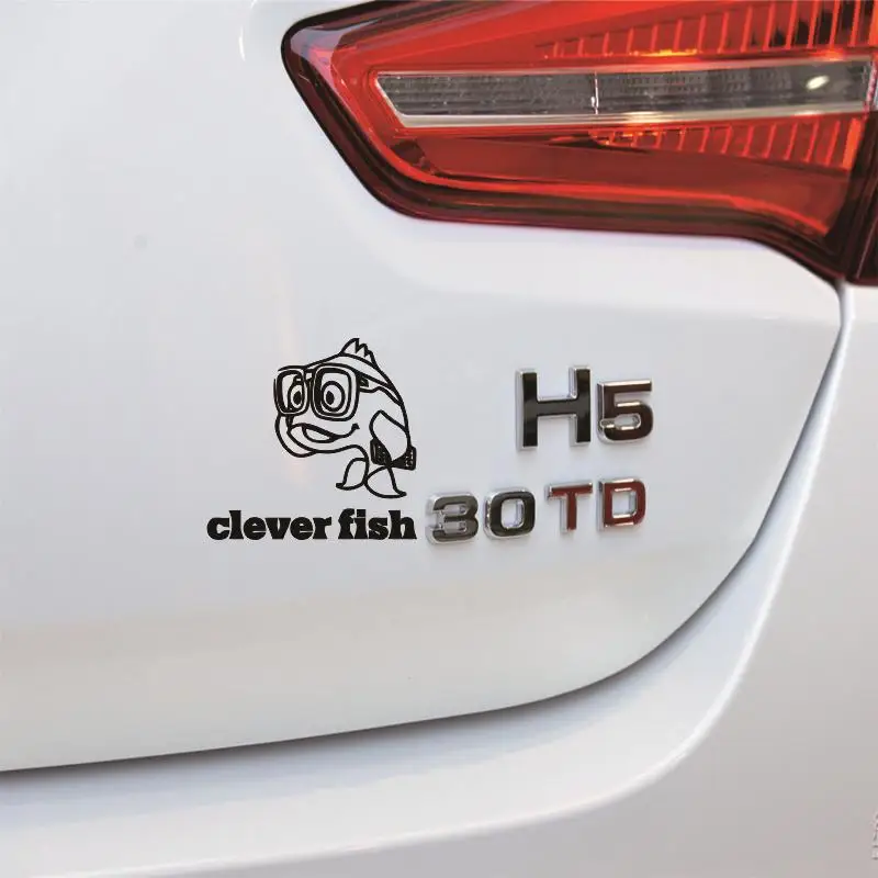 Fishing Sticker Logo Name clever Fish Decal Angling Posters Vinyl Wall Decals Pegatina Quadro Parede Decor Mural Fish Sticker