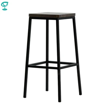 

95376 Barneo N-301 high Metal Wood Kitchen Breakfast Interior Stool Bar Chair Kitchen Furniture Black free shipping in Russia