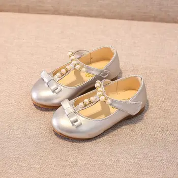 

Girls White Dress Shoes Fashion Shoes PU Leather Korean Students 2 Color Baby Party Shoes For Children Soft