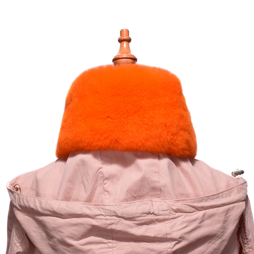 TopFurMall) Детские осенне-зимние настоящие оптовые шарфы из меха кролика рекс кольца на шею женские меховые палантины из пашмины LF9010