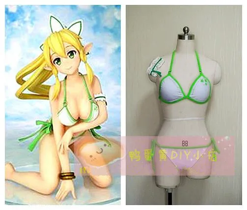 

Sword Art Online SAO Leefa Anime Bikini Custom Made Cosplay Swimwear