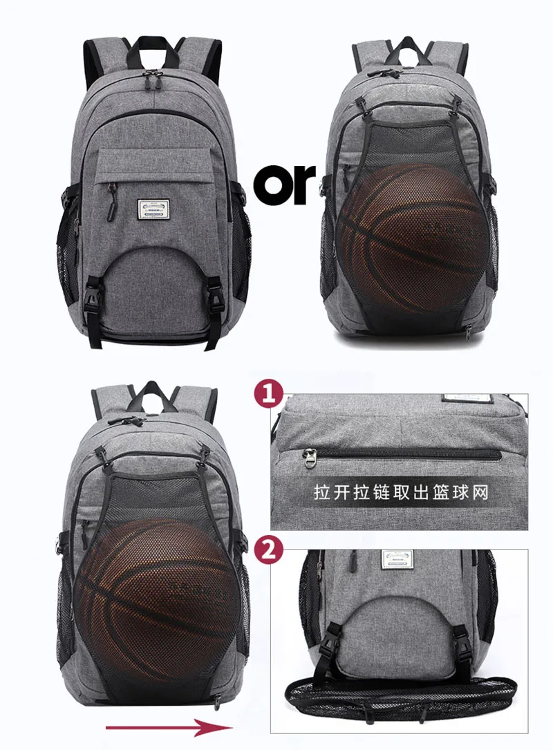 Men Women Basketball Backpack USB Charging Outdoor Sport Backpack Teenager Travel Large Bag Headphone Hole Laptop Mochila BP0240 (19)