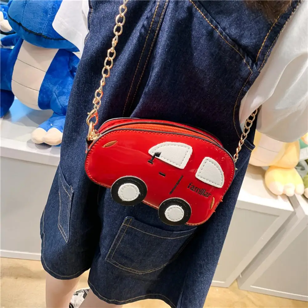 Детская мультяшная милая сумка через плечо с машинкой для маленьких мальчиков и девочек, сумка на плечо с цепочкой