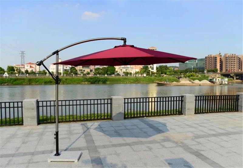 2,7 метровый алюминиевый подвесной садовый зонт для патио, зонт от солнца, навес для уличной мебели(без камня